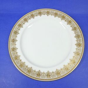 Minton Gilman Collamore NY Dinner Plate 10" Gold Trim White S8530 Vintage